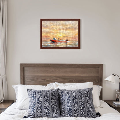MV Mi-Amigo 500-Piece Wooden Jigsaw Puzzle | Radio Caroline Watercolour Art