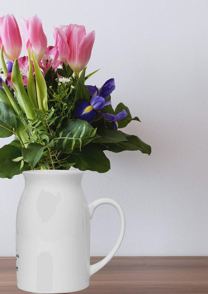 Recipe for a friendship Ceramic Milk Jug Flower Vase