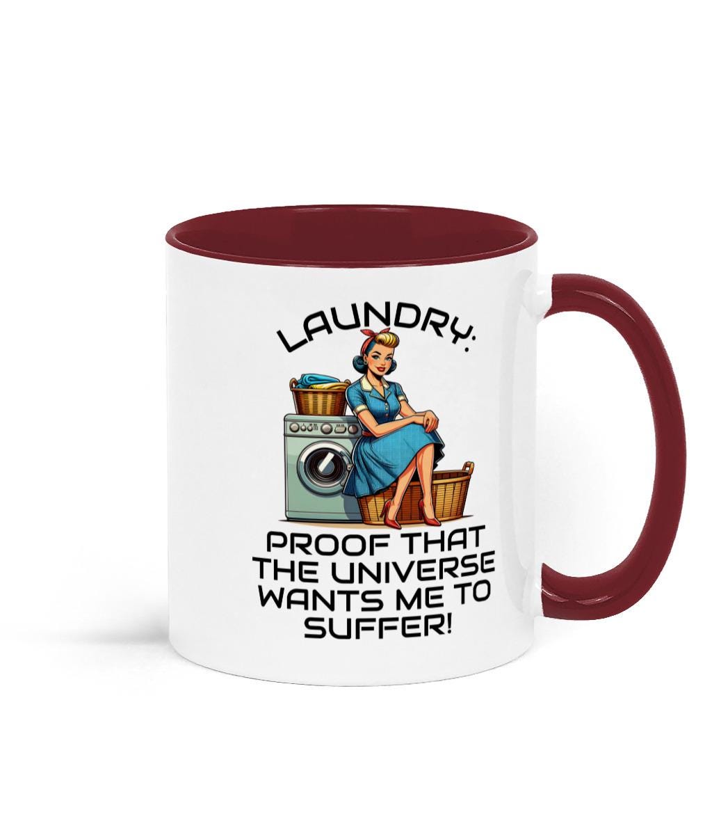 Two Tone Retro Sarcastic Mothers Day, Birthday Mug, Laundry