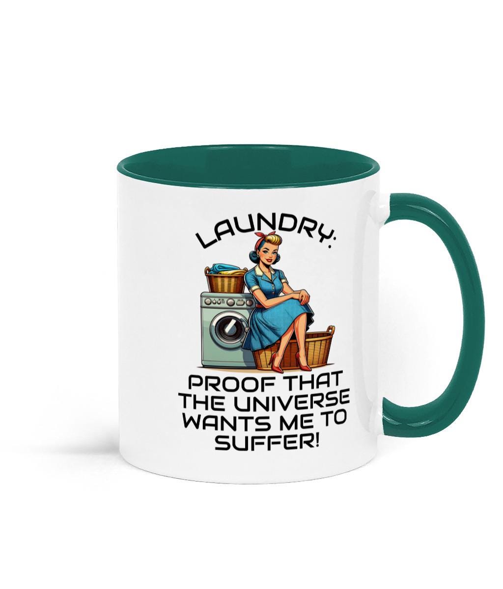 Two Tone Retro Sarcastic Mothers Day, Birthday Mug, Laundry