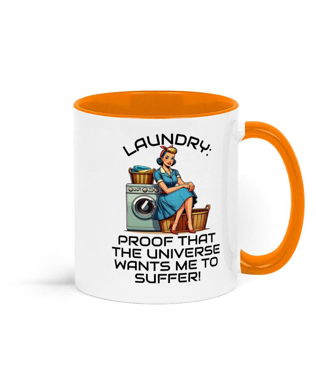 Two Tone Retro Sarcastic Mothers Day, Birthday Mug, Laundry