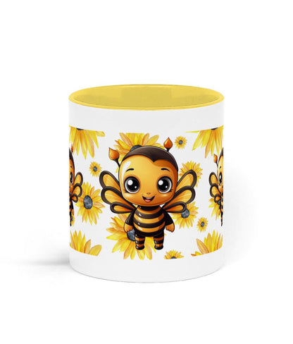 Happy Bee Two Toned Ceramic 11oz Coffee, Tea Mug