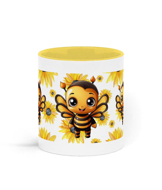 Happy Bee Two Toned Ceramic 11oz Coffee, Tea Mug