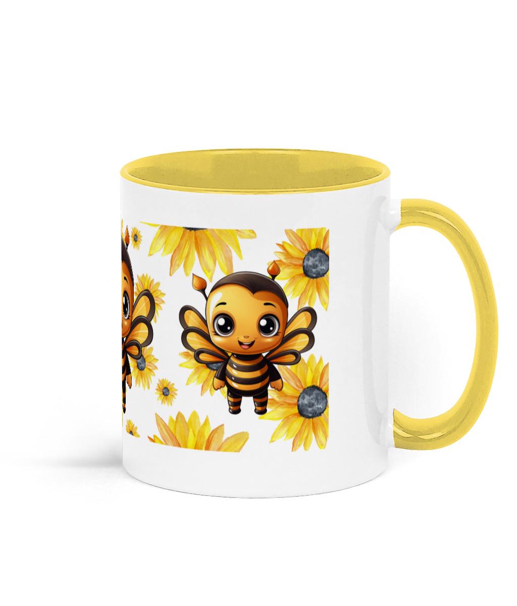 Happy Bee Two Toned Ceramic 11oz Coffee, Tea Mug
