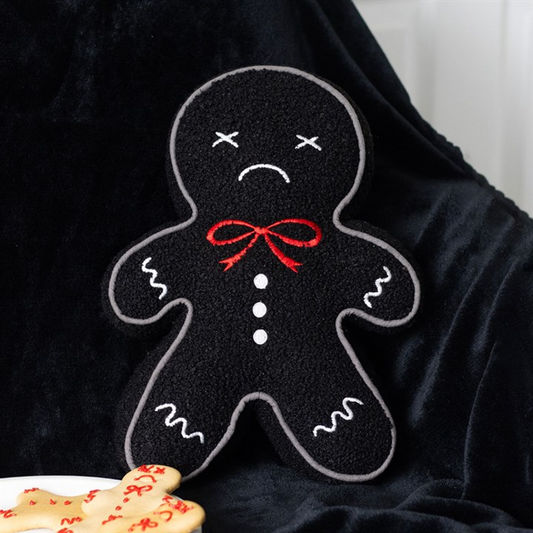 Spooky Gingerbread Man Boucle Cushion