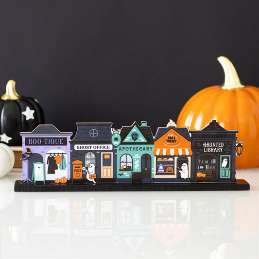 Halloween Spooky Street House Decoration – MDF Shelf & Mantel Display