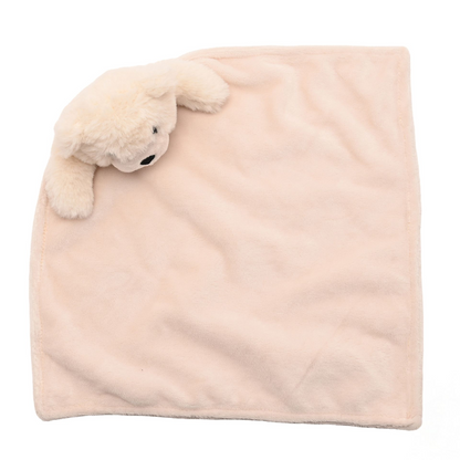 Softies Baby Comforter - Lola Bear - White Two Side Short Plush 27cm x 27cm