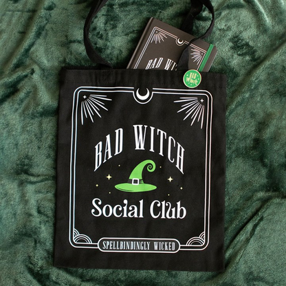 Bad Witch Social Club Polycotton Tote Bag with Pin Badge