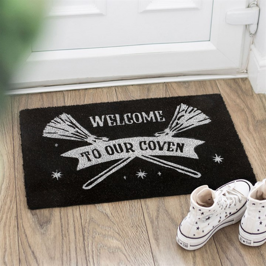 Black Welcome to Our Coven Doormat